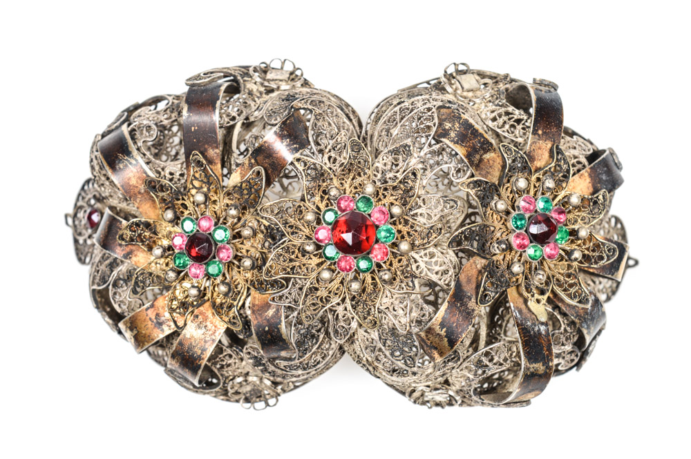 Antique Silver Filigree Ecclesiastic Buckle