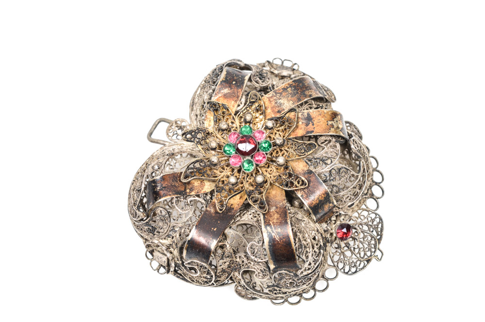 Antique Silver Filigree Ecclesiastic Buckle