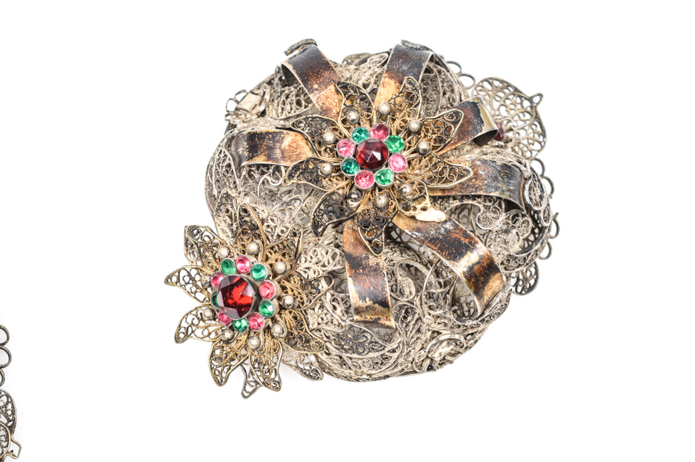 Antique Silver Filigree Ecclesiastic Buckle