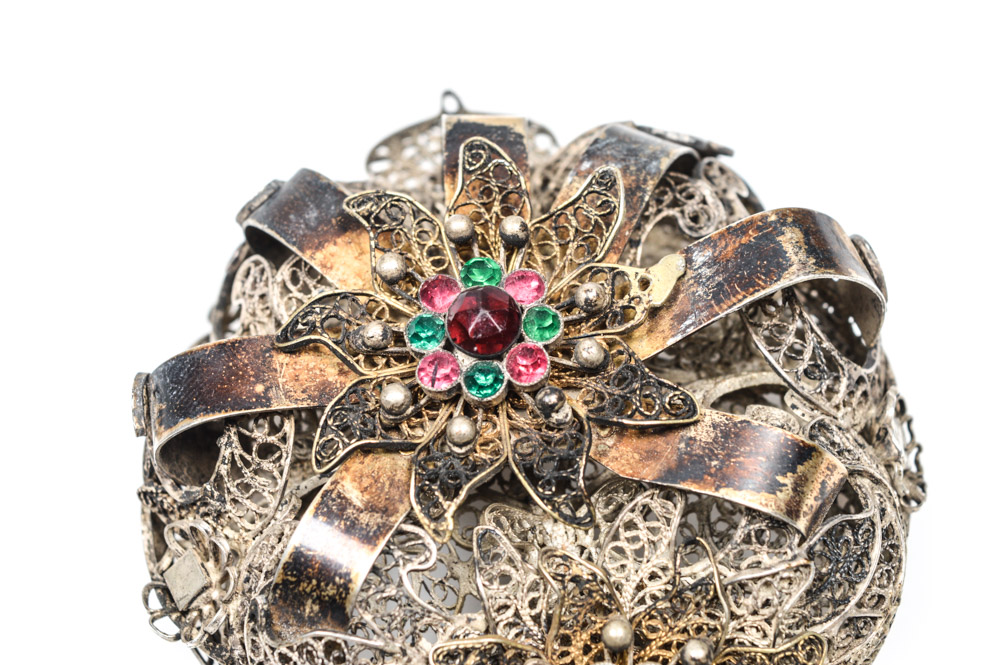 Antique Silver Filigree Ecclesiastic Buckle