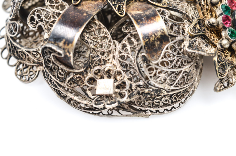 Antique Silver Filigree Ecclesiastic Buckle