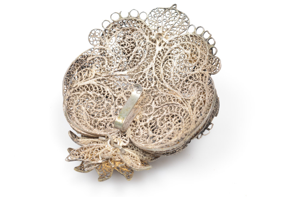 Antique Silver Filigree Ecclesiastic Buckle