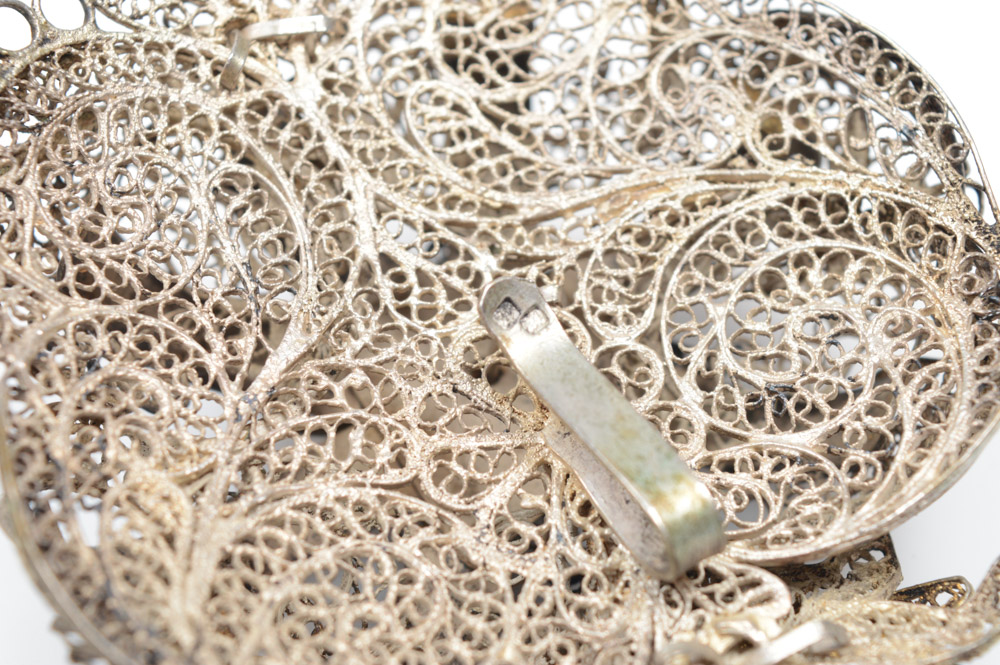 Antique Silver Filigree Ecclesiastic Buckle