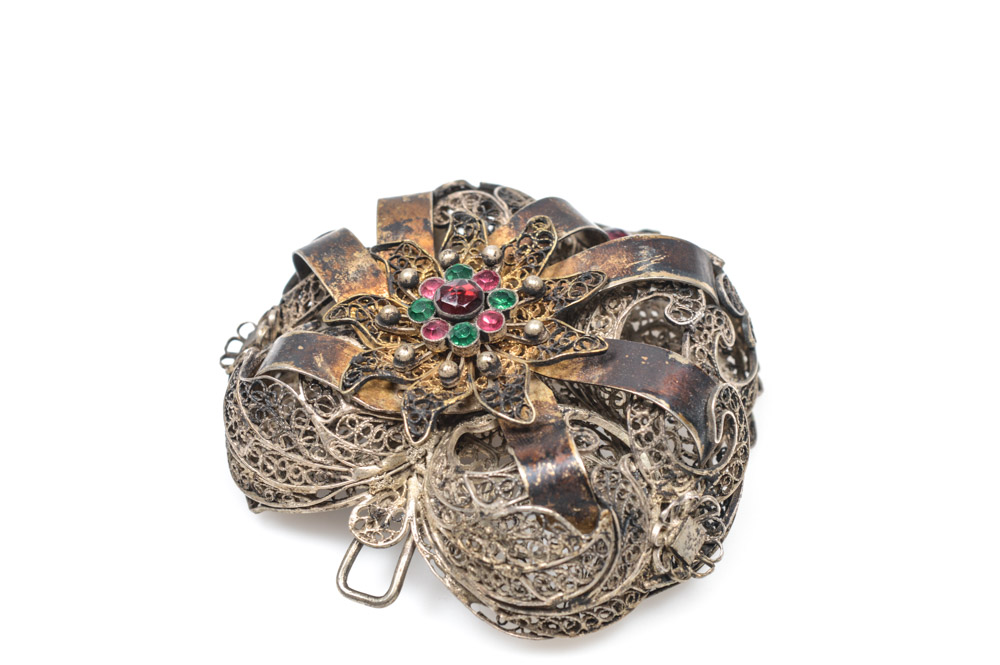 Antique Silver Filigree Ecclesiastic Buckle