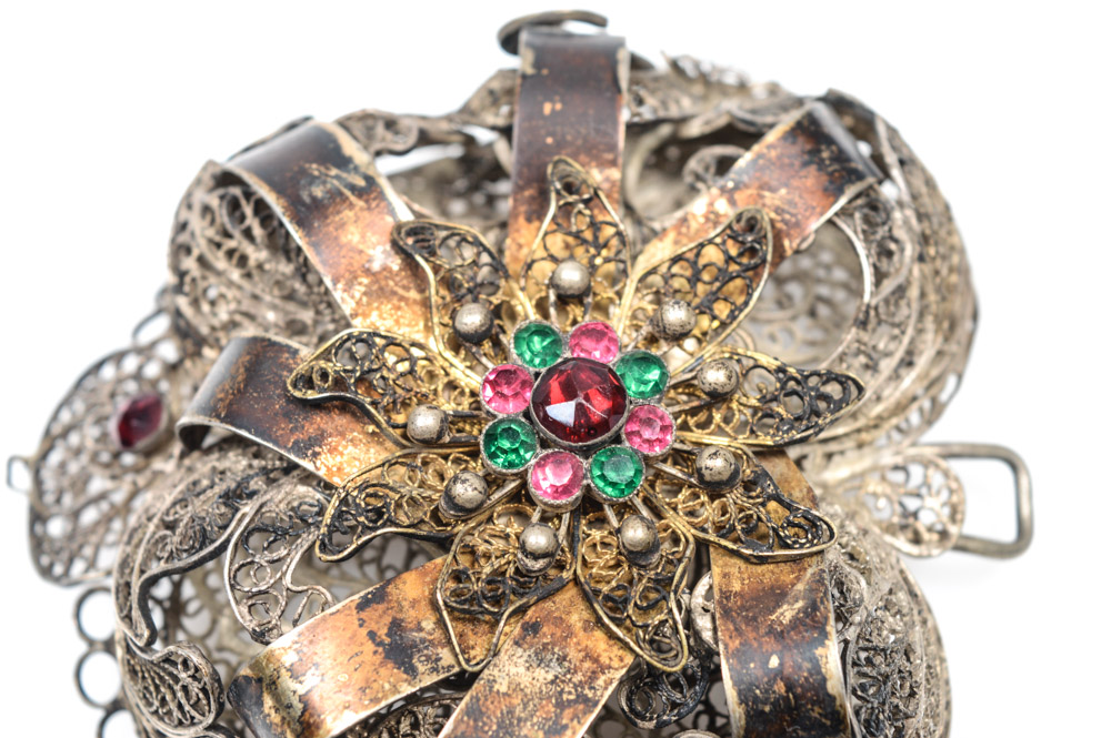 Antique Silver Filigree Ecclesiastic Buckle