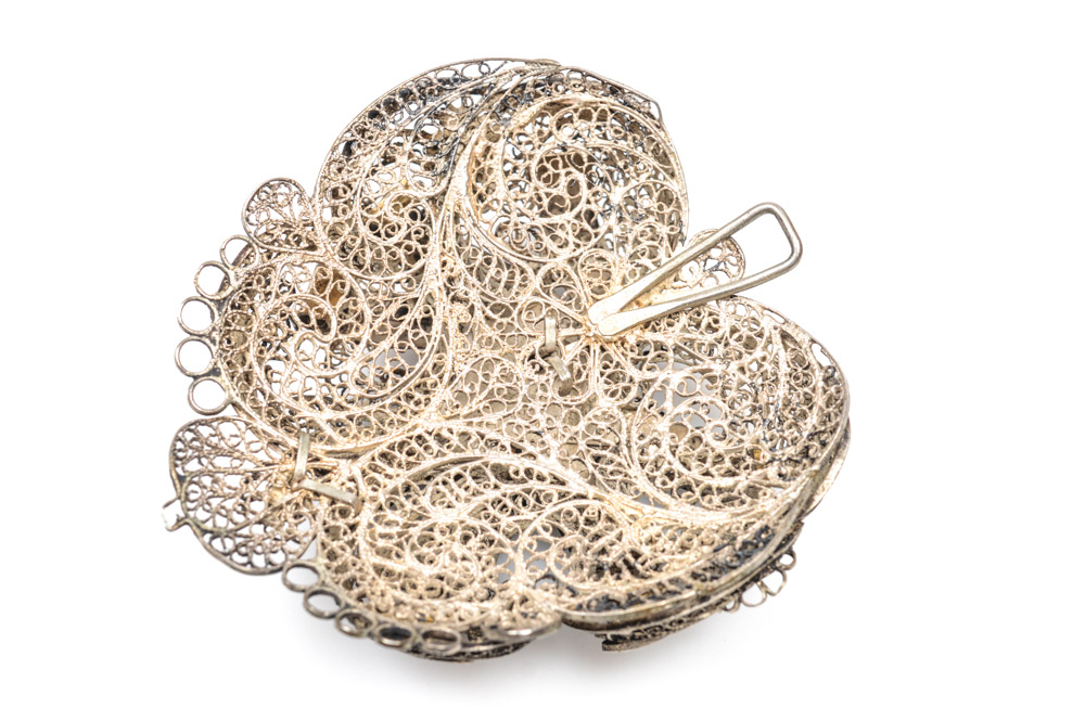 Antique Silver Filigree Ecclesiastic Buckle