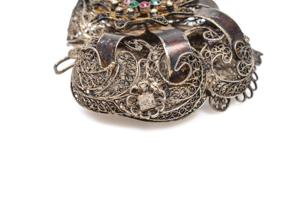 Antique Silver Filigree Ecclesiastic Buckle