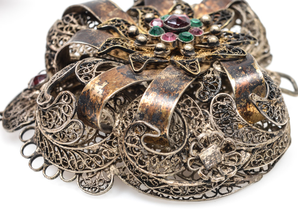 Antique Silver Filigree Ecclesiastic Buckle