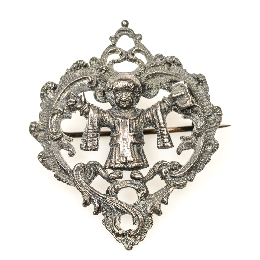 Antique Silver Tone Ecclesiastic Pin