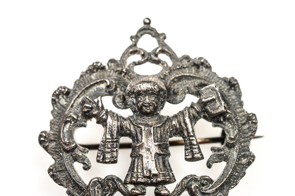 Antique Silver Tone Ecclesiastic Pin