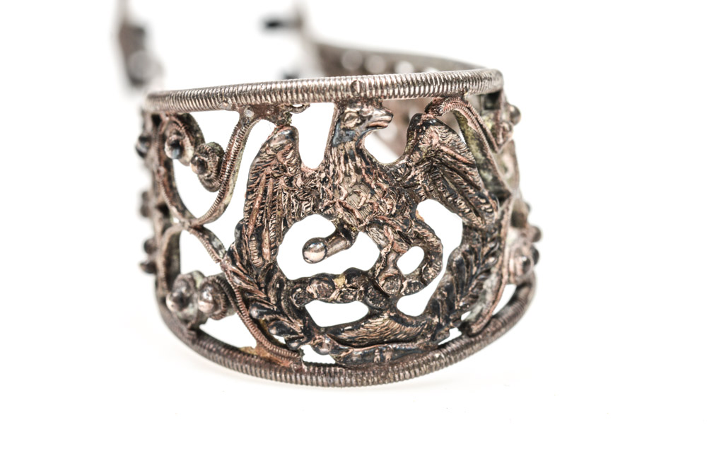 Antique Sterling Silver Filigree Tongs