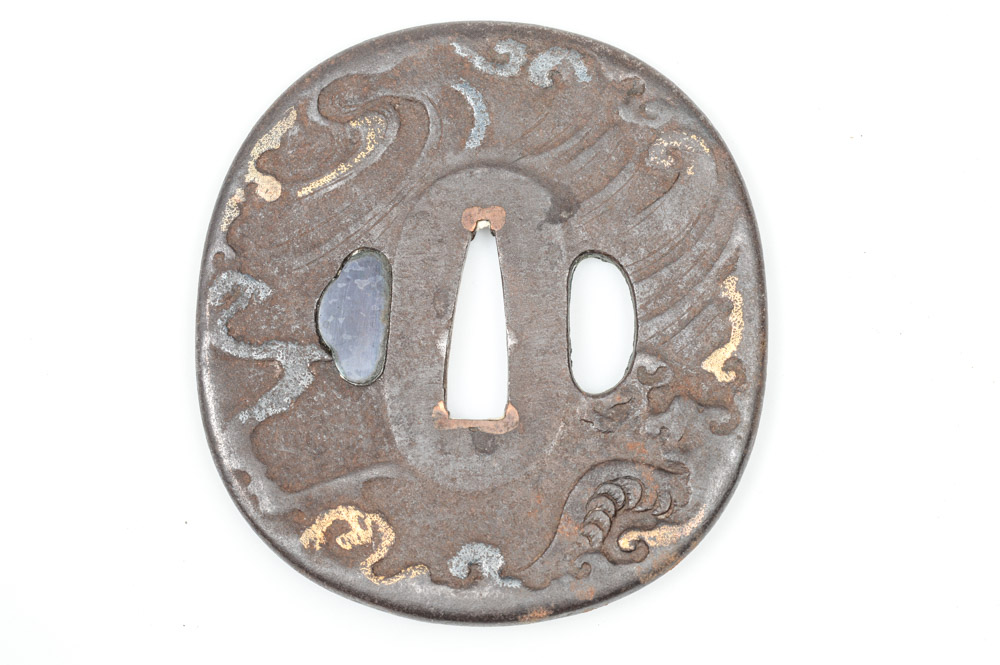 Antique Japanese Tsuba Sword Guard With a Dragon