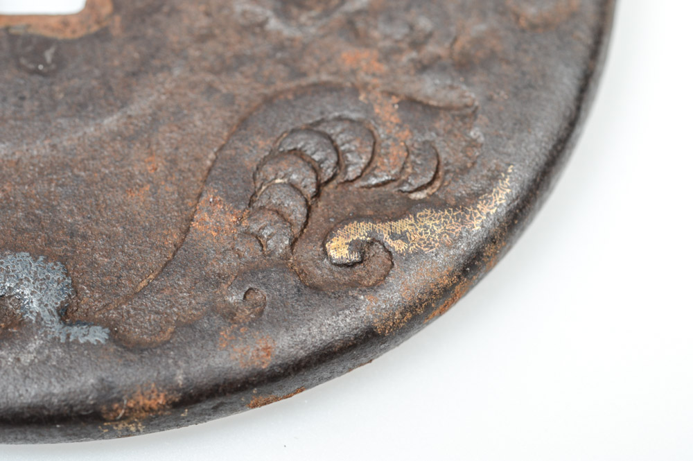 Antique Japanese Tsuba Sword Guard With a Dragon