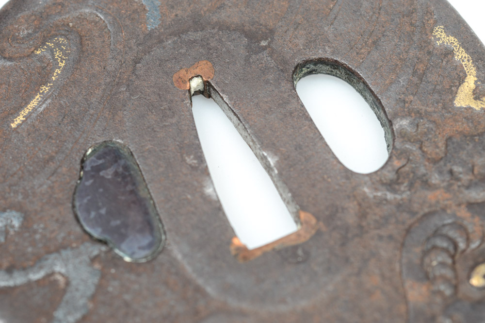 Antique Japanese Tsuba Sword Guard With a Dragon