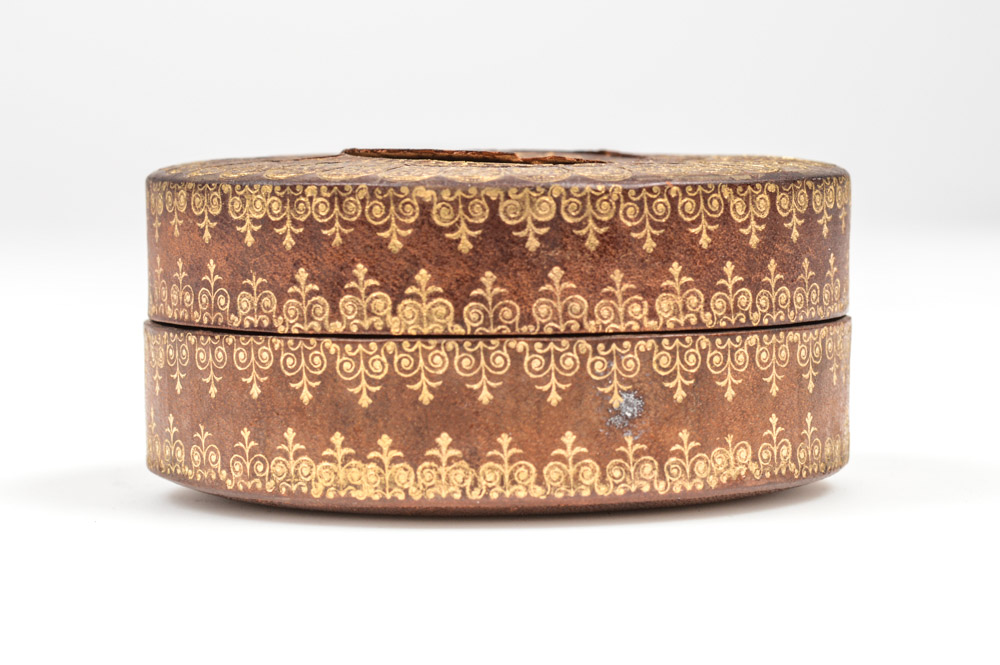 Antique Round Leather Box