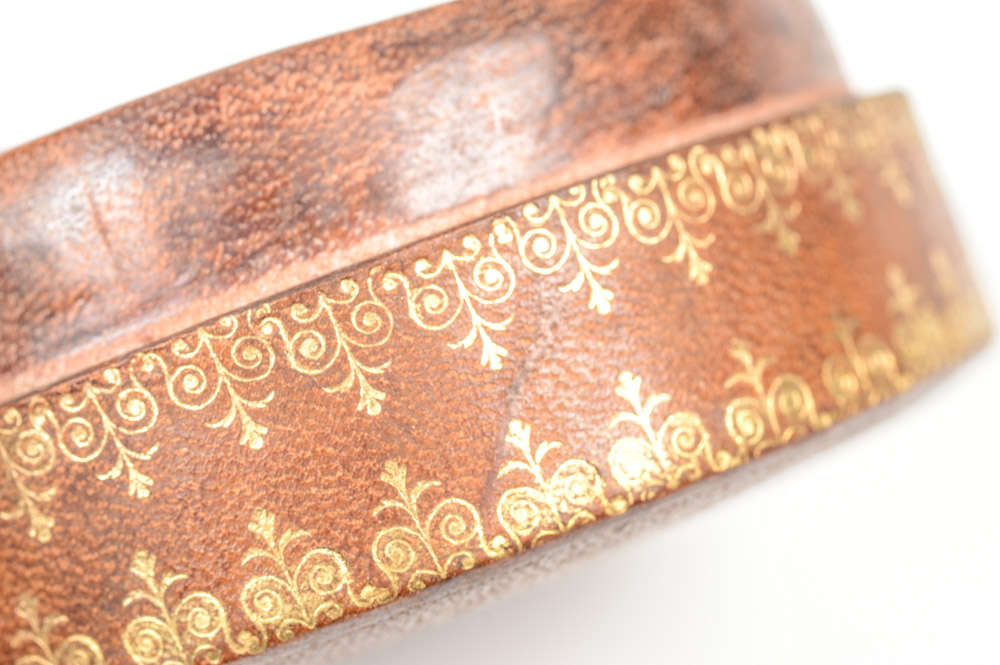 Antique Round Leather Box