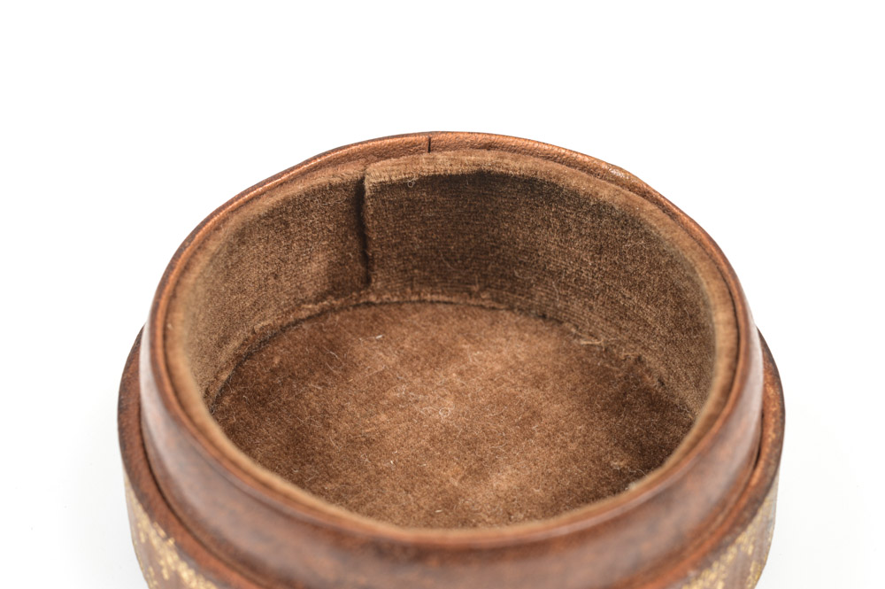 Antique Round Leather Box
