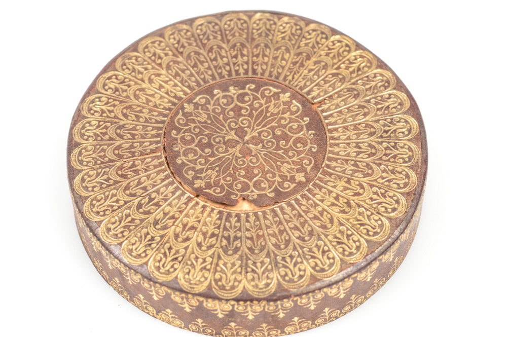 Antique Round Leather Box