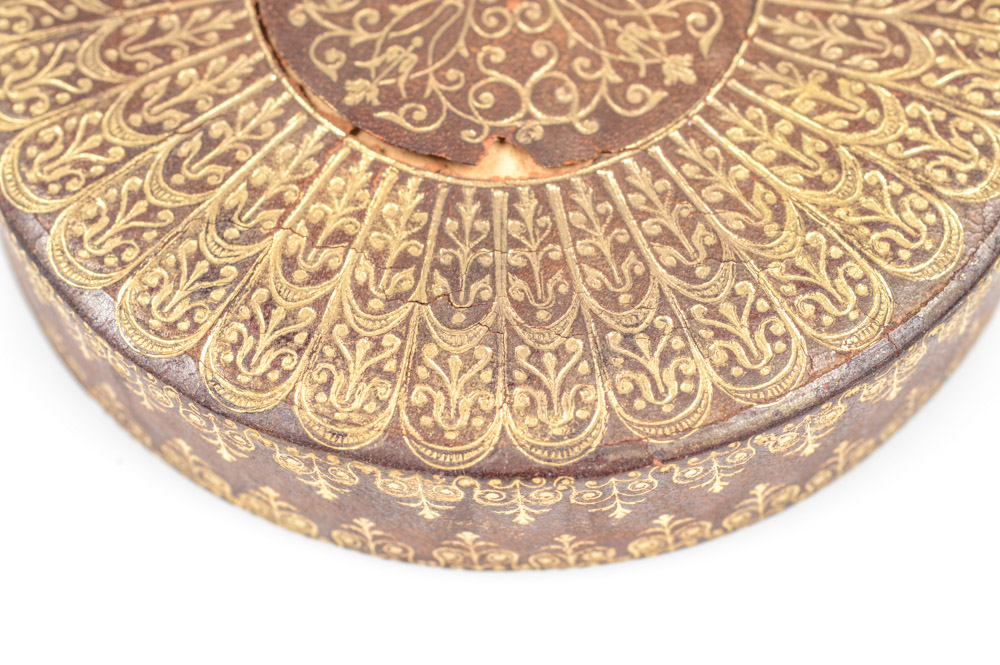 Antique Round Leather Box