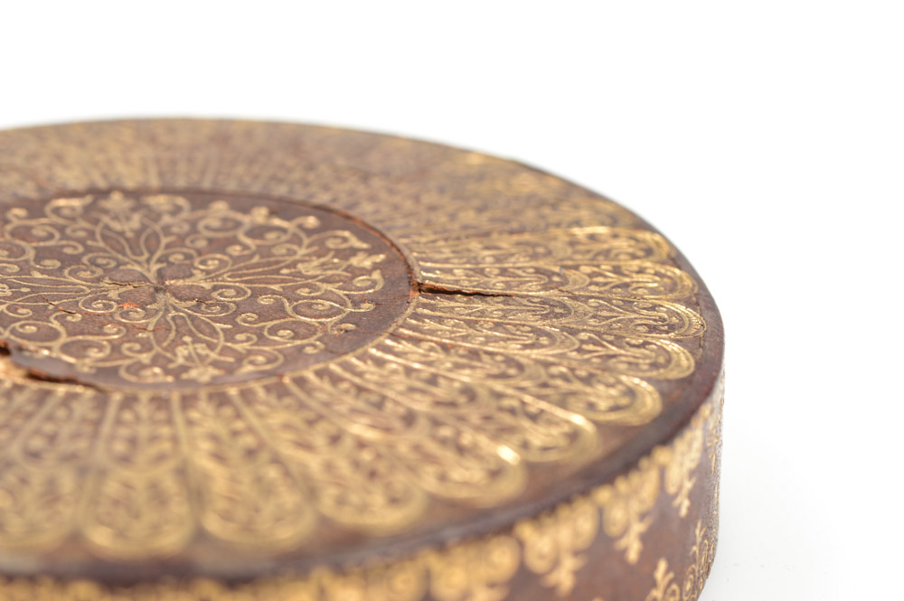 Antique Round Leather Box
