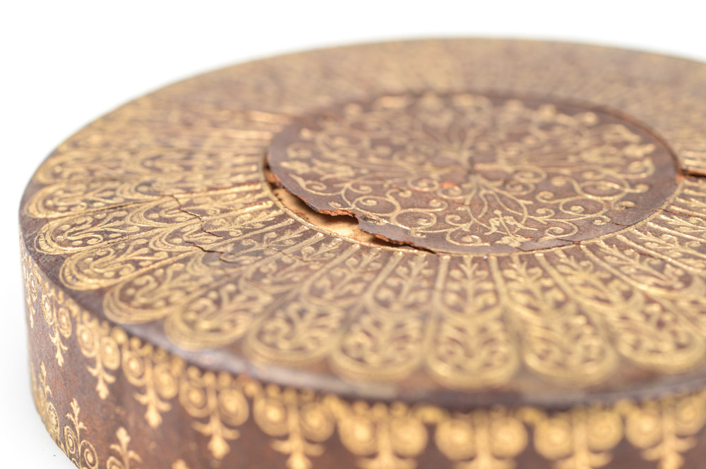 Antique Round Leather Box