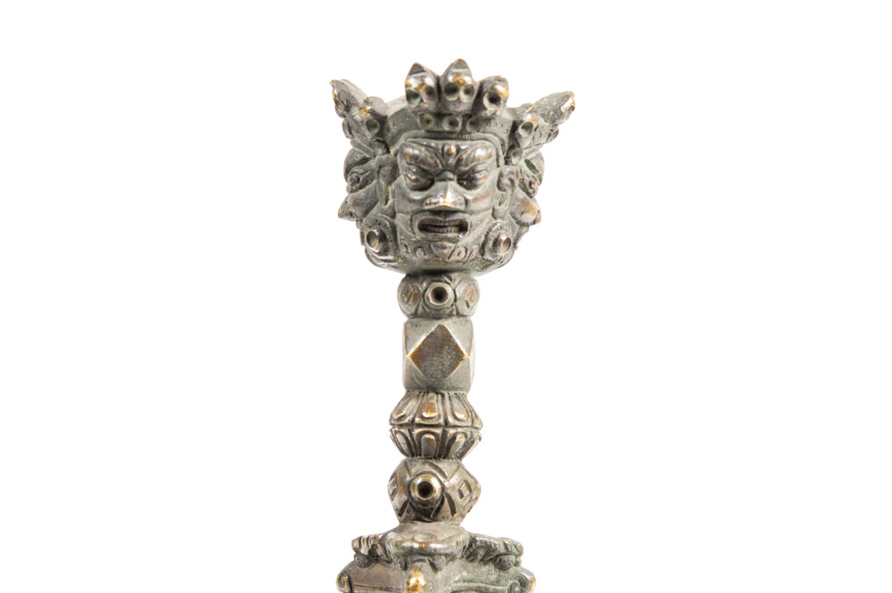 Antique Tibetan Phurba Ritual Dagger with Stand