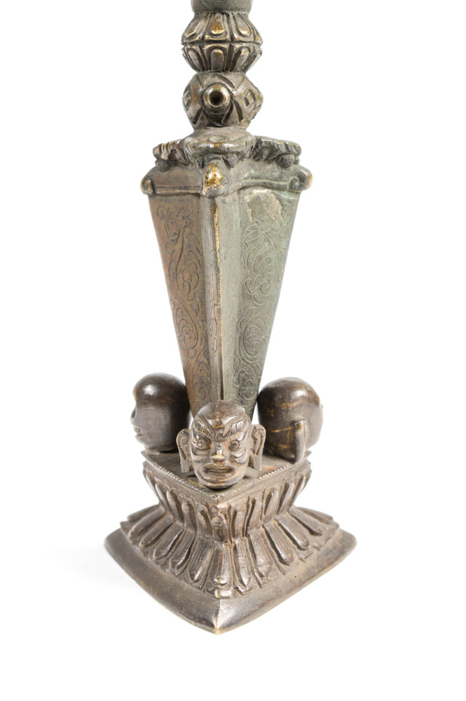 Antique Tibetan Phurba Ritual Dagger with Stand