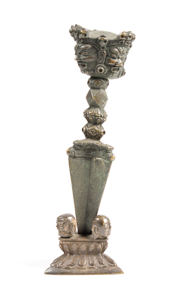 Antique Tibetan Phurba Ritual Dagger with Stand