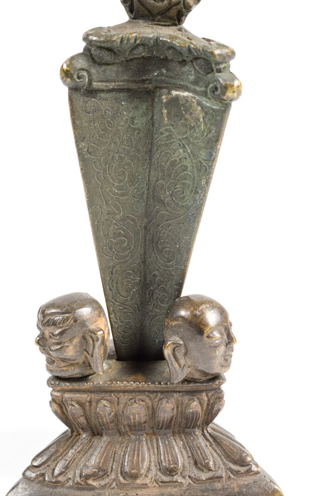 Antique Tibetan Phurba Ritual Dagger with Stand