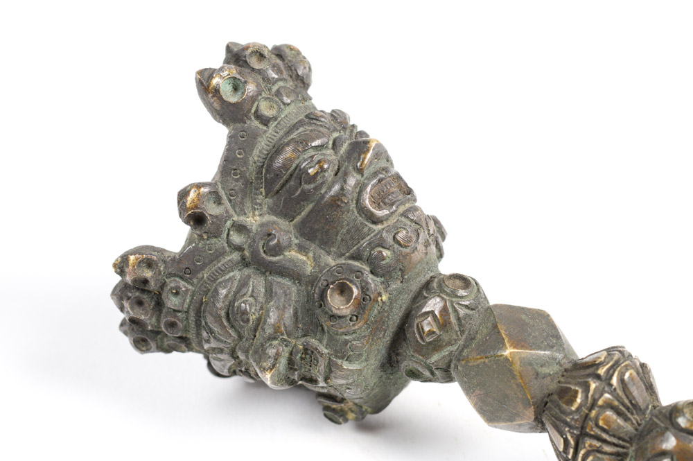 Antique Tibetan Phurba Ritual Dagger with Stand