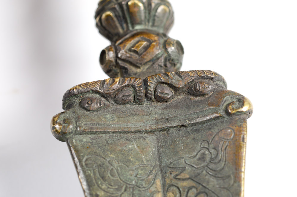 Antique Tibetan Phurba Ritual Dagger with Stand