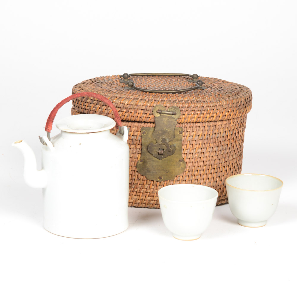 Antique Tea Service and Basket