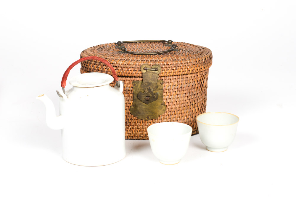 Antique Tea Service and Basket