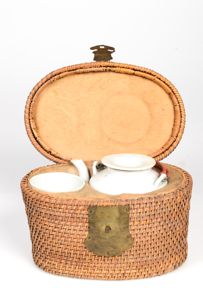 Antique Tea Service and Basket