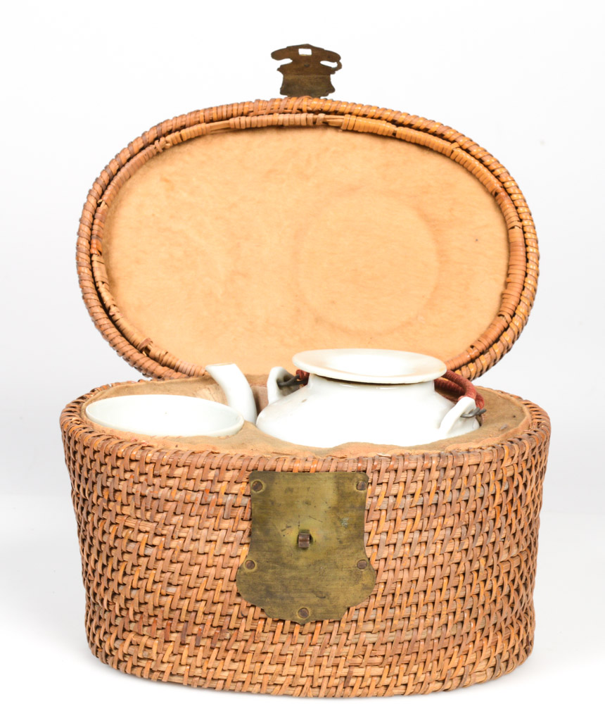 Antique Tea Service and Basket