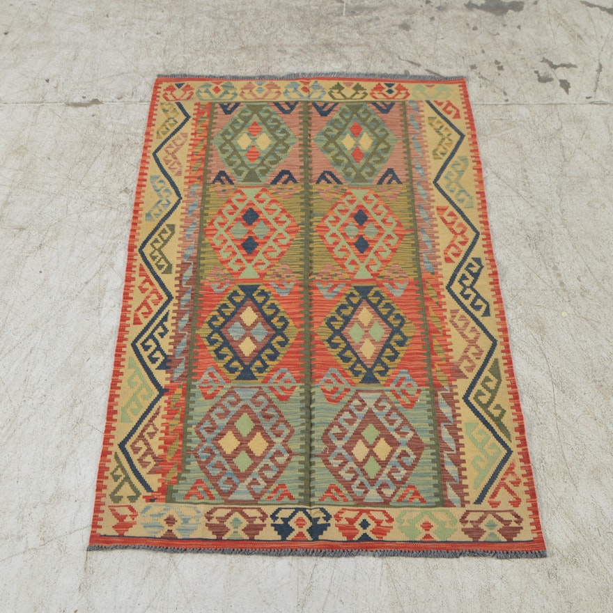 Handwoven Turkish Kilim Area Rug