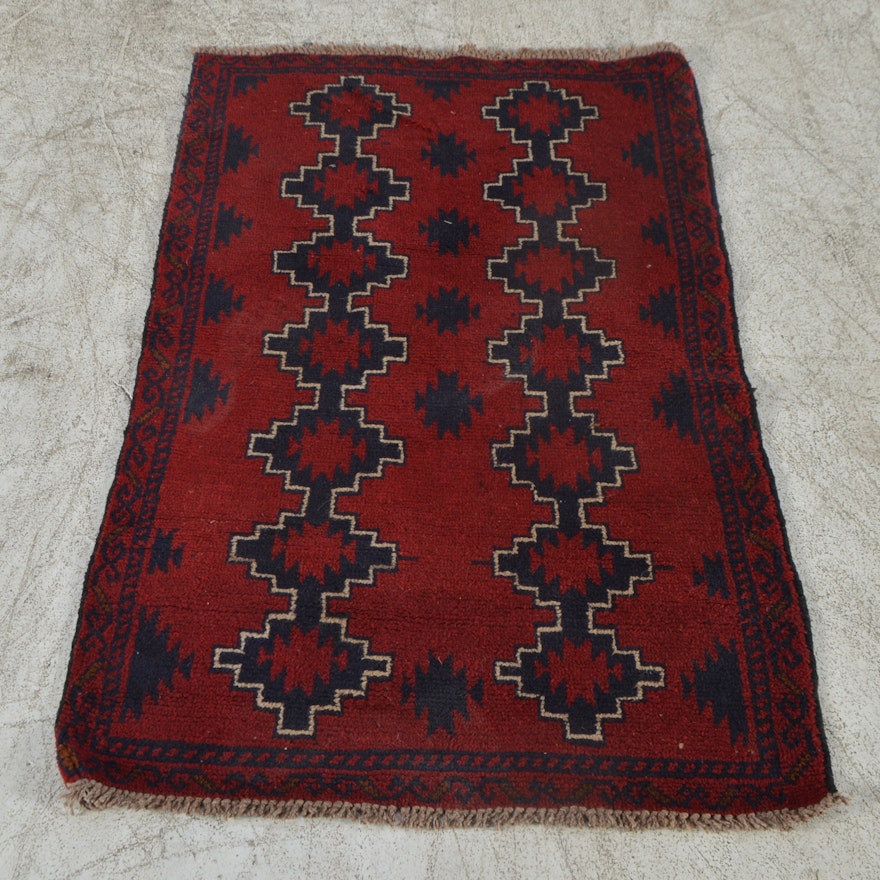 Handwoven Northeast Persian Baluch Prayer Rug