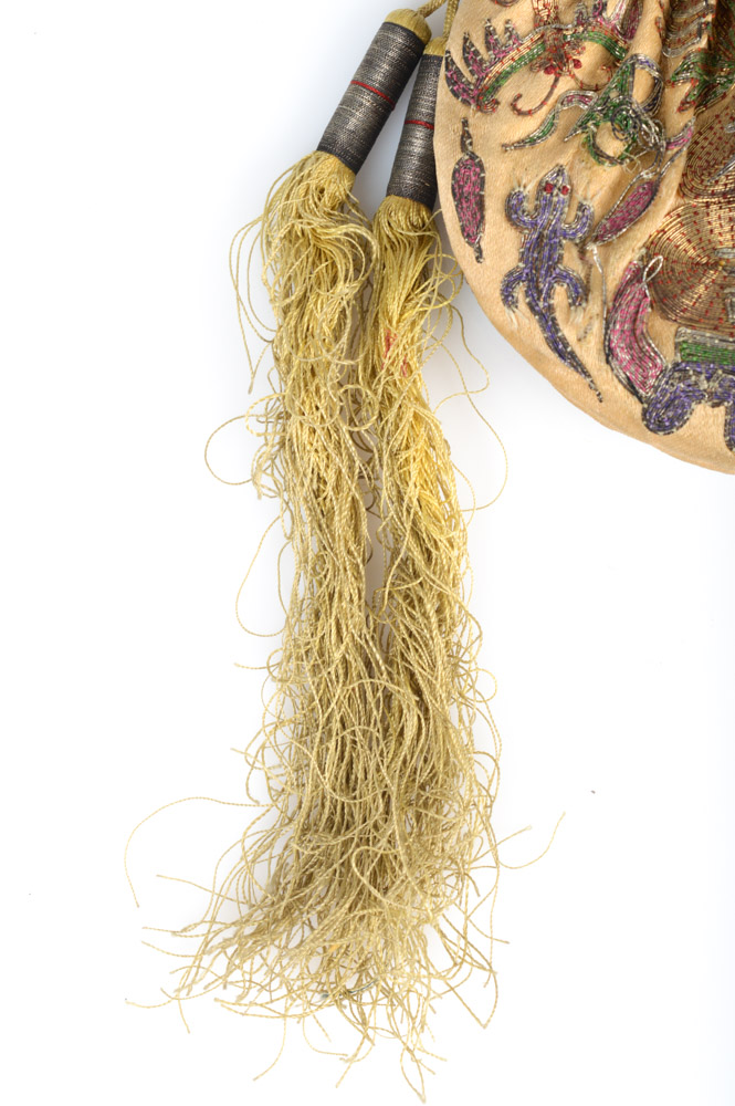 Antique Chinese Embroidered Silk Purse