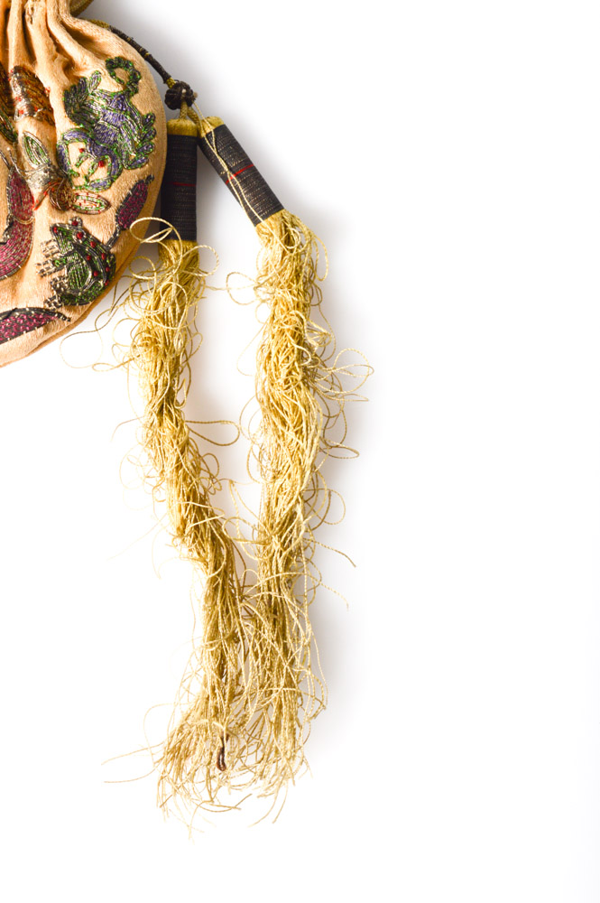 Antique Chinese Embroidered Silk Purse