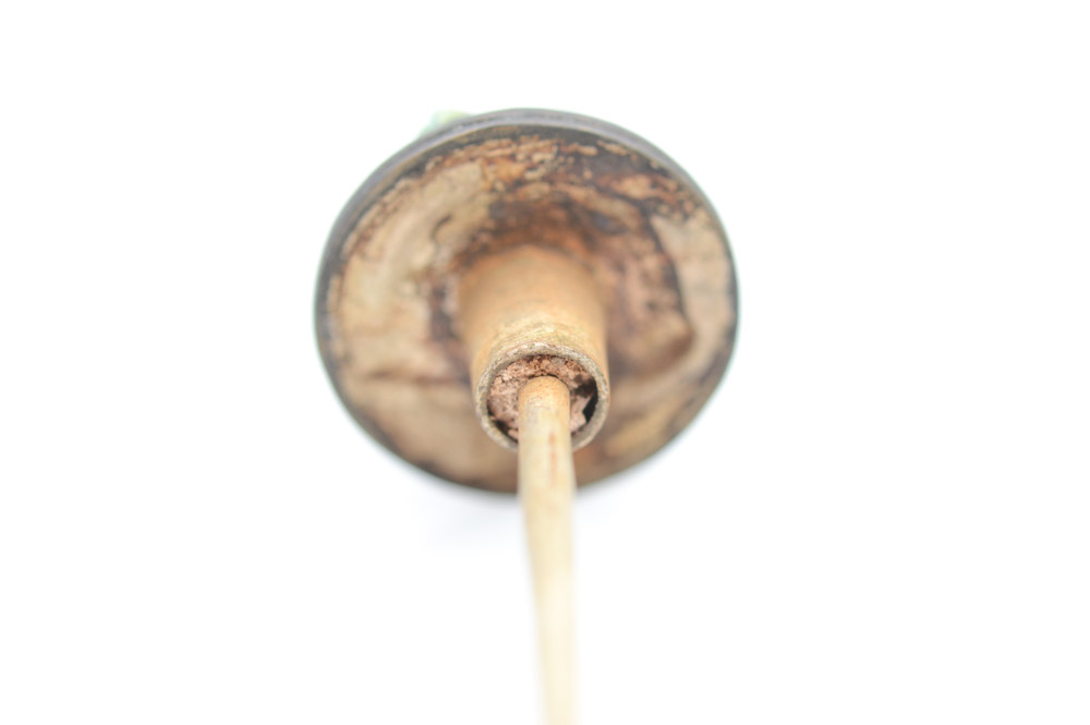 Antique Chinese Brass and Turquoise Snuff Bottle