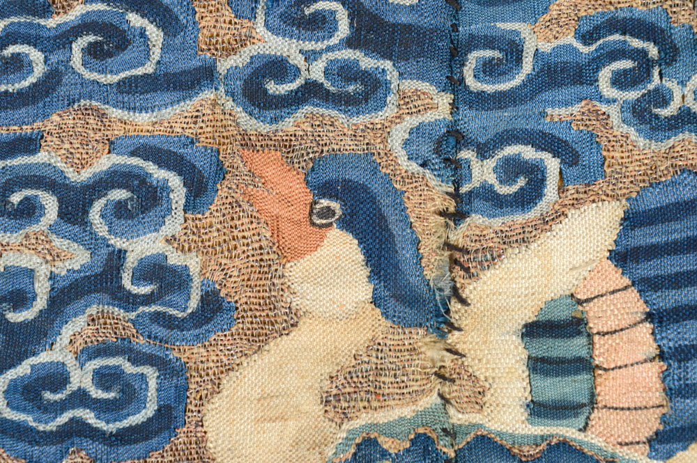 Antique Chinese Embroidered Civil Rank Badge