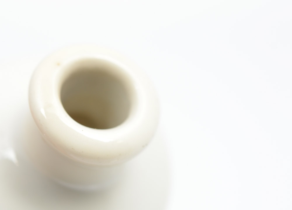 Antique Chinese Miniature Porcelain Vase and Teak Stand