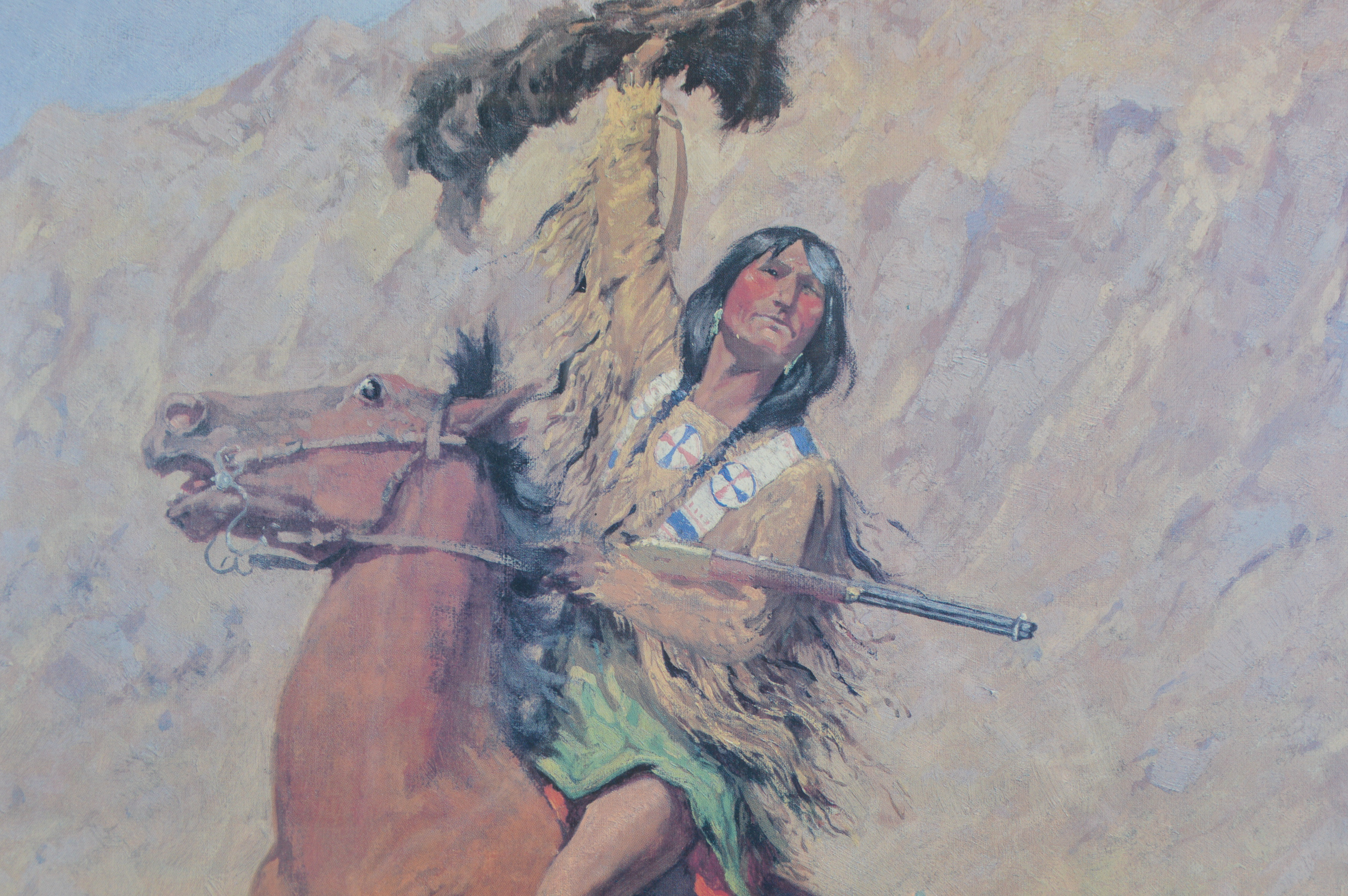 Frederic Remington Offset Lithograph "The Signal (If Skulls Could Speak)"