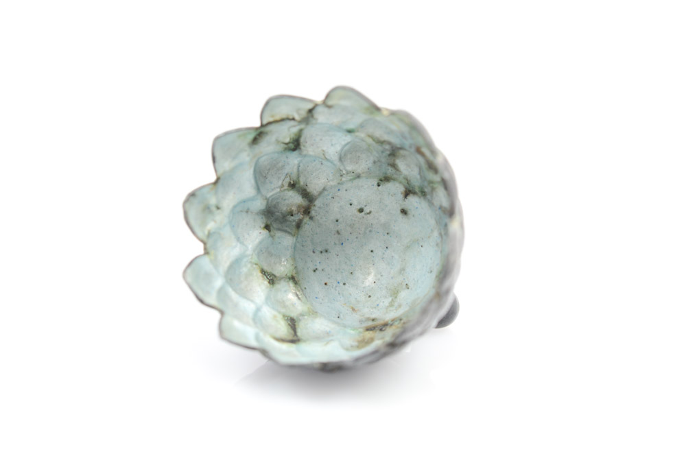 Antique Chinese Bronze Lotus-Shaped Bowl and Spoon