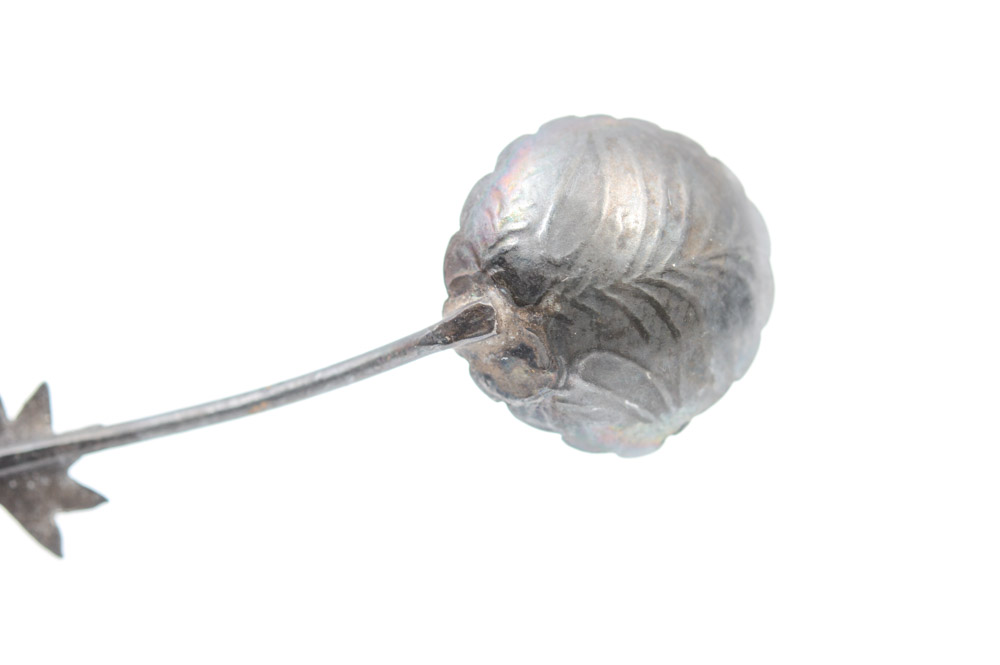 Antique Chinese Bronze Lotus-Shaped Bowl and Spoon