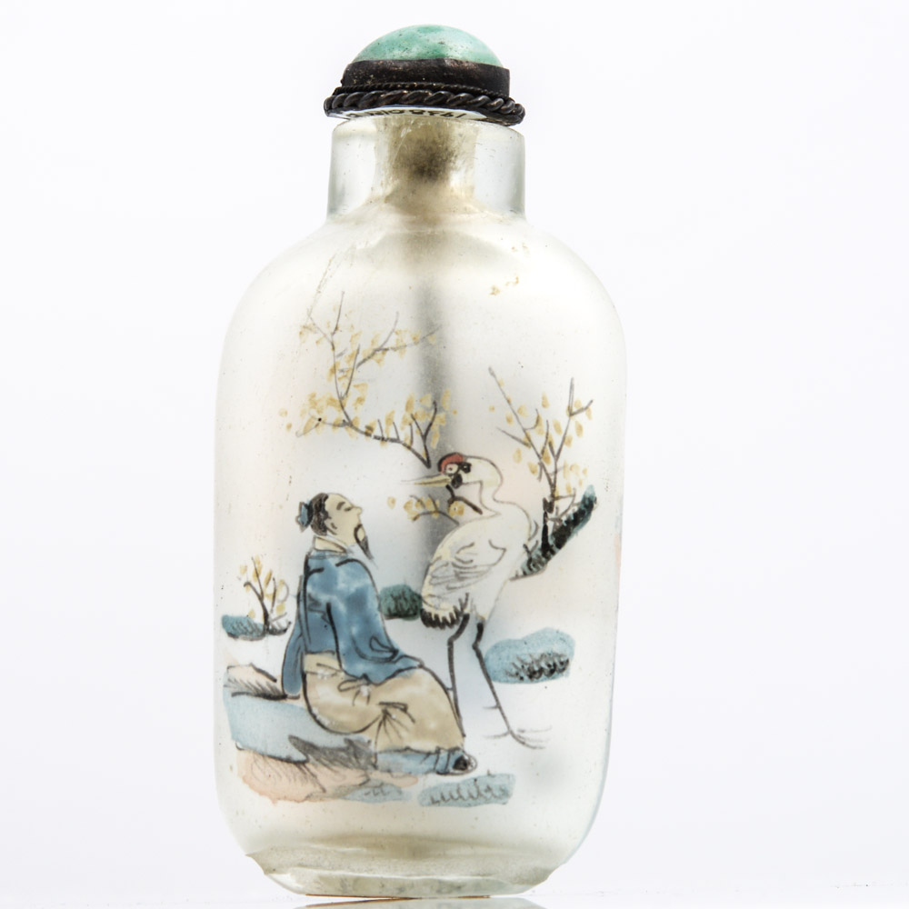 Hand Painted Chinese Glass Snuff Bottle