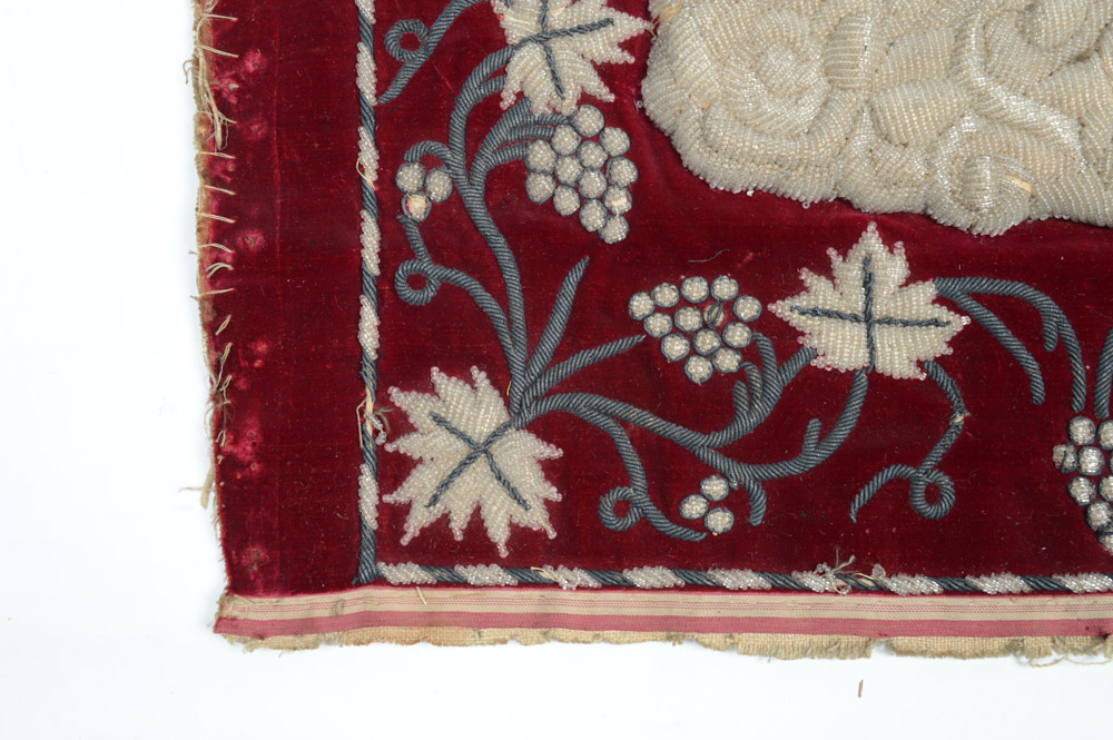 Antique Mexican Beaded Needlework Chalice Veil