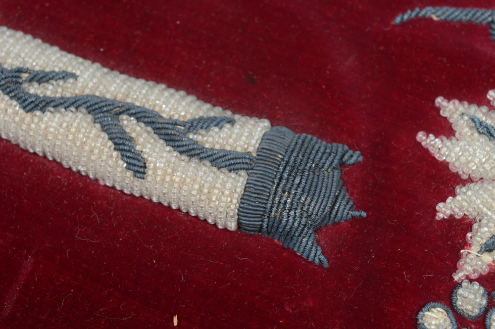 Antique Mexican Beaded Needlework Chalice Veil