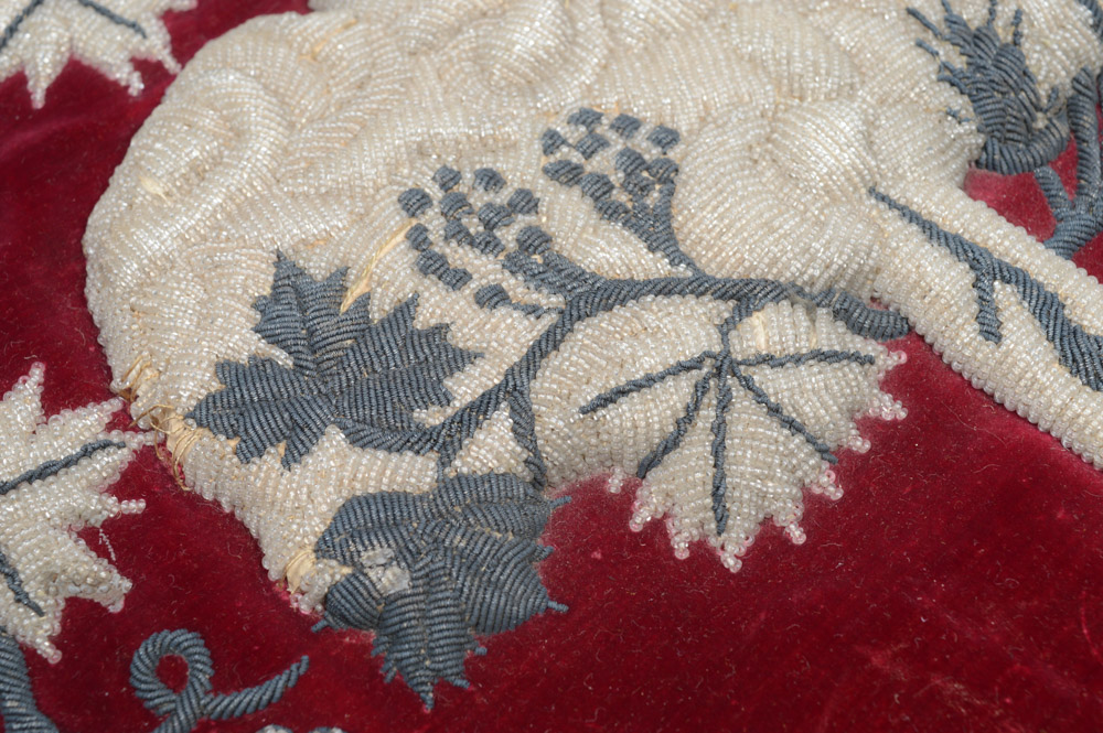 Antique Mexican Beaded Needlework Chalice Veil