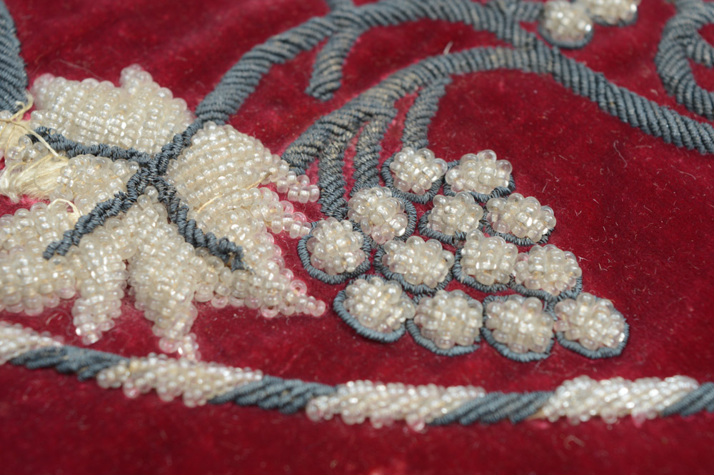 Antique Mexican Beaded Needlework Chalice Veil